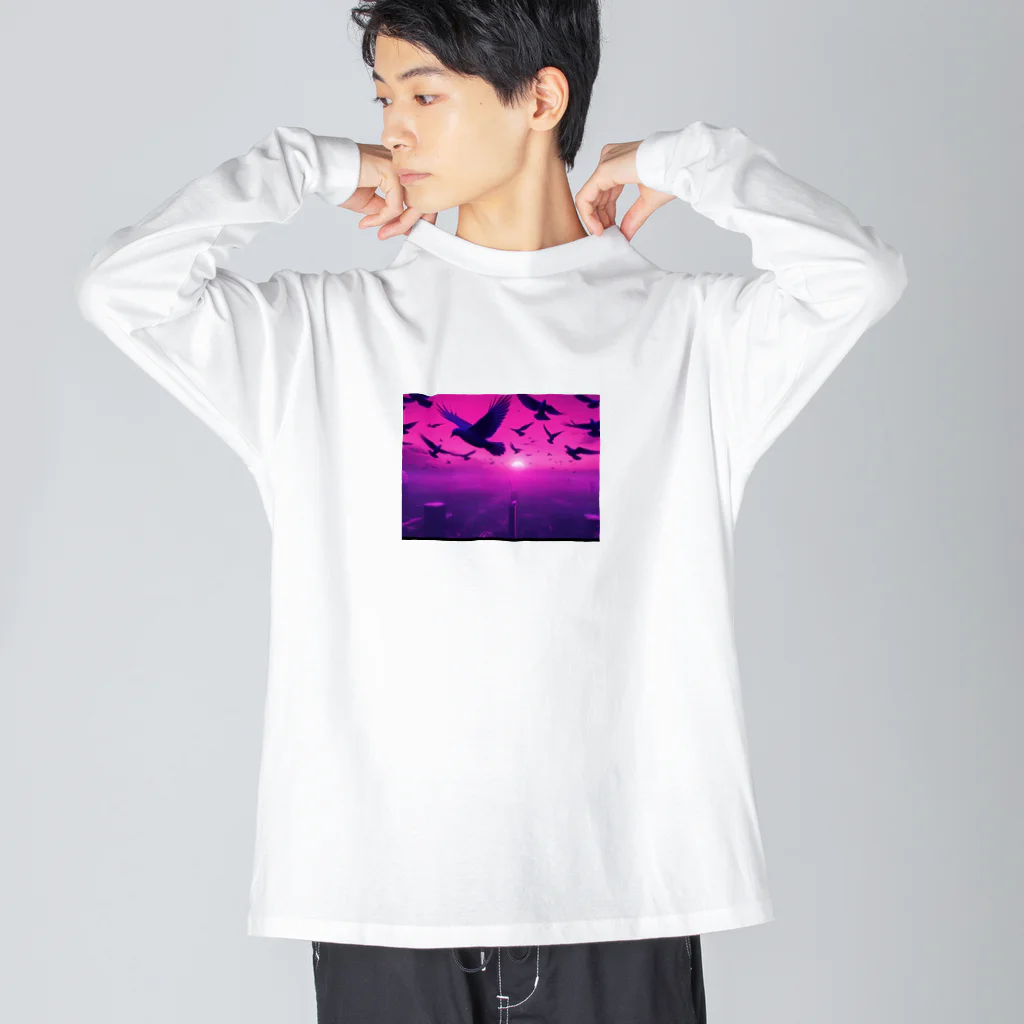 madatubomiの都会の鳩 Big Long Sleeve T-Shirt