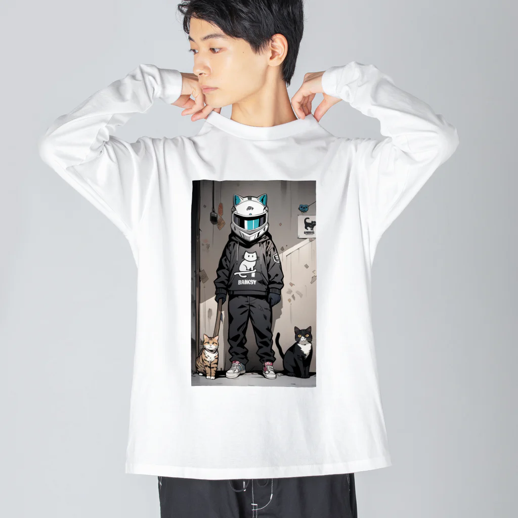 shiba9のヘルメット猫 Big Long Sleeve T-Shirt