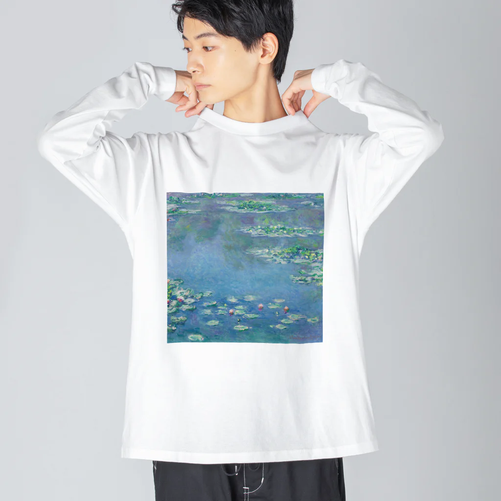 夢見る西洋絵画のクロード・モネ 「睡蓮」 ビッグシルエットロングスリーブTシャツ