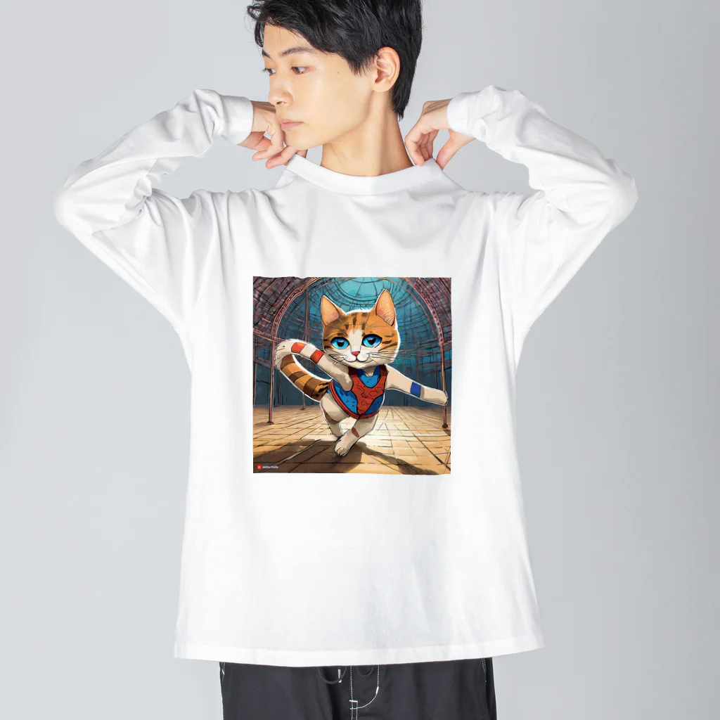 bleeの新体操する猫 ビッグシルエットロングスリーブTシャツ