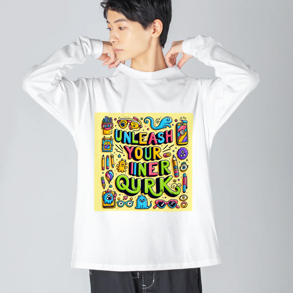 Muppiiのクイーキーポップ・エクスプレス：ビビッドな個性大解放！ ビッグシルエットロングスリーブTシャツ