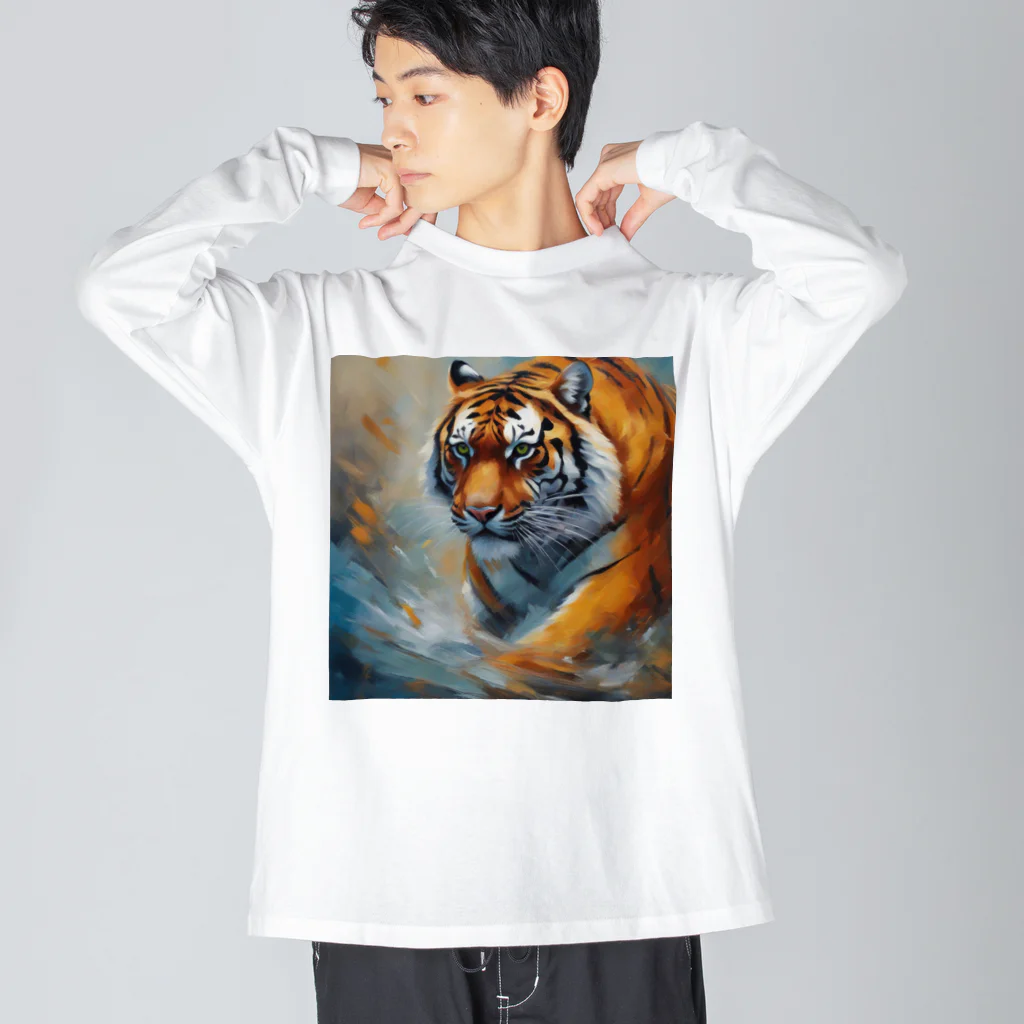 Isaiah_AI_Designの精力的なトラ ビッグシルエットロングスリーブTシャツ