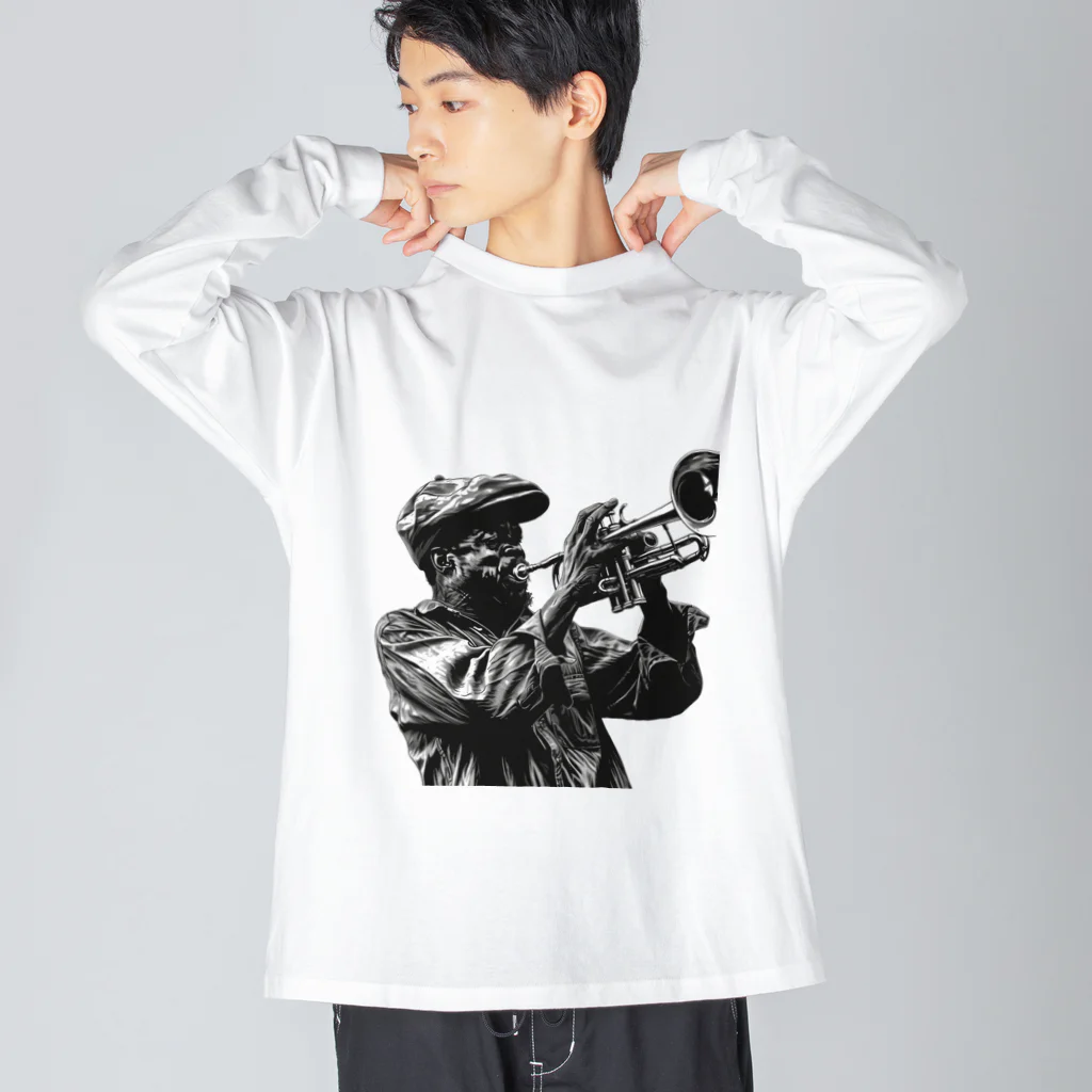 MistyStarkの黒人のトランぺッター Big Long Sleeve T-Shirt