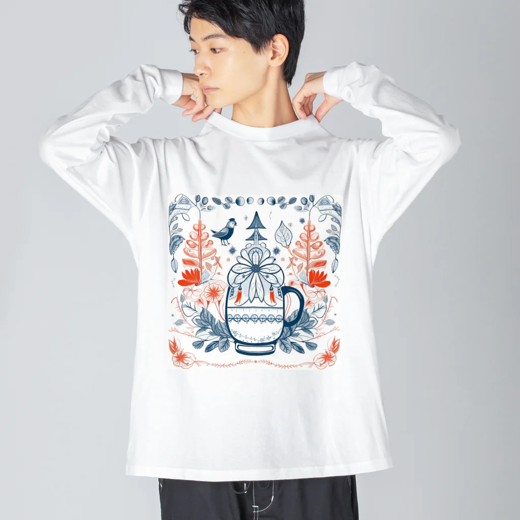 (っ◔◡◔)っ ♥ Le Petit Trésor ♥の花の詩カップ(The Flower Poetry Cup) Big Long Sleeve T-Shirt