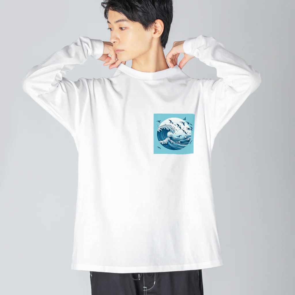 Nattu/のかもめと海 ビッグシルエットロングスリーブTシャツ