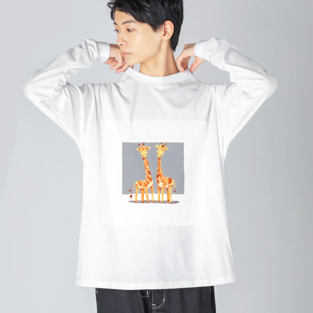 GIRAFFEの三頭身なキリン Big Long Sleeve T-Shirt