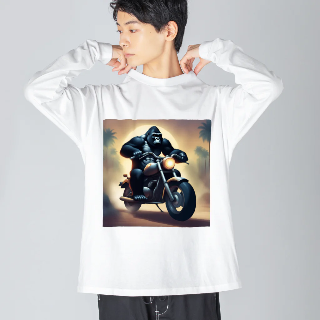 razurizuのバイクを盗んで走り出すゴリラ Big Long Sleeve T-Shirt