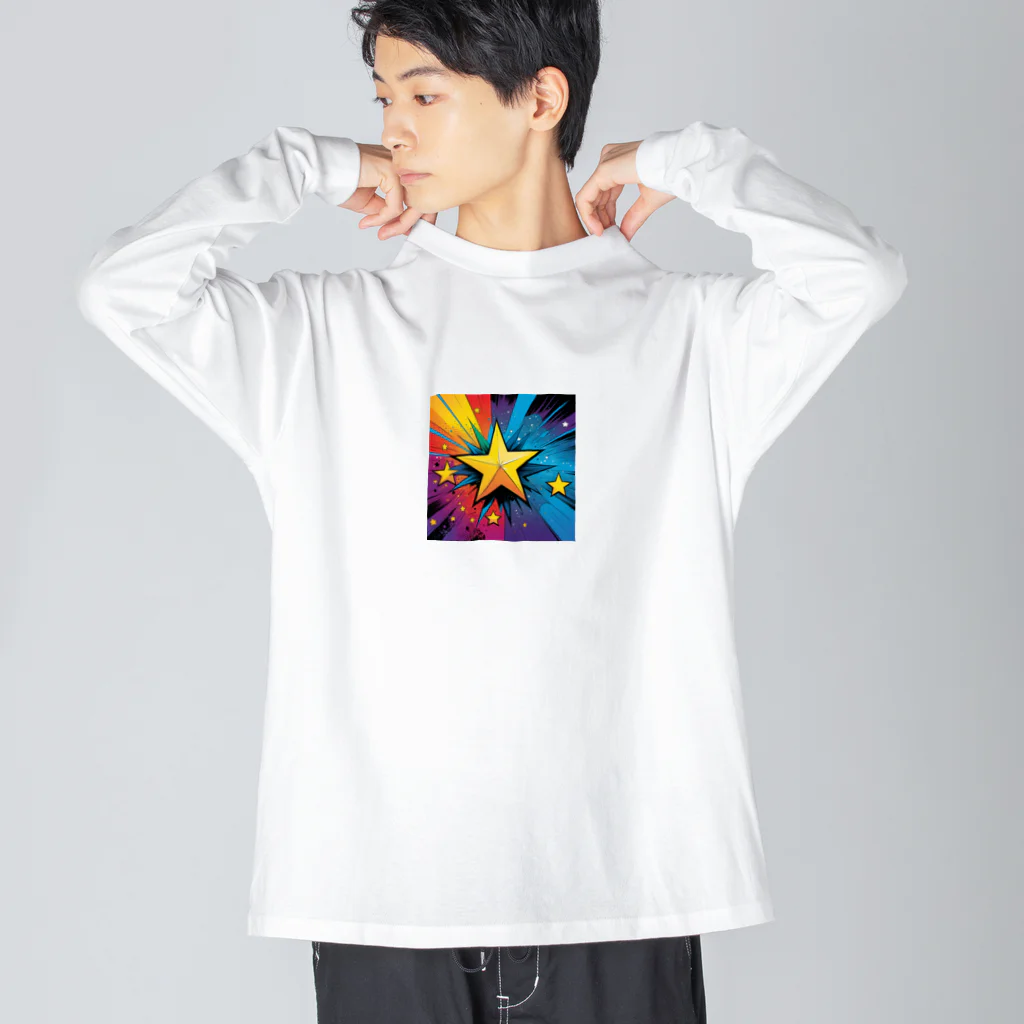 MOCHIDUKI商店のアメコミ風スター Big Long Sleeve T-Shirt