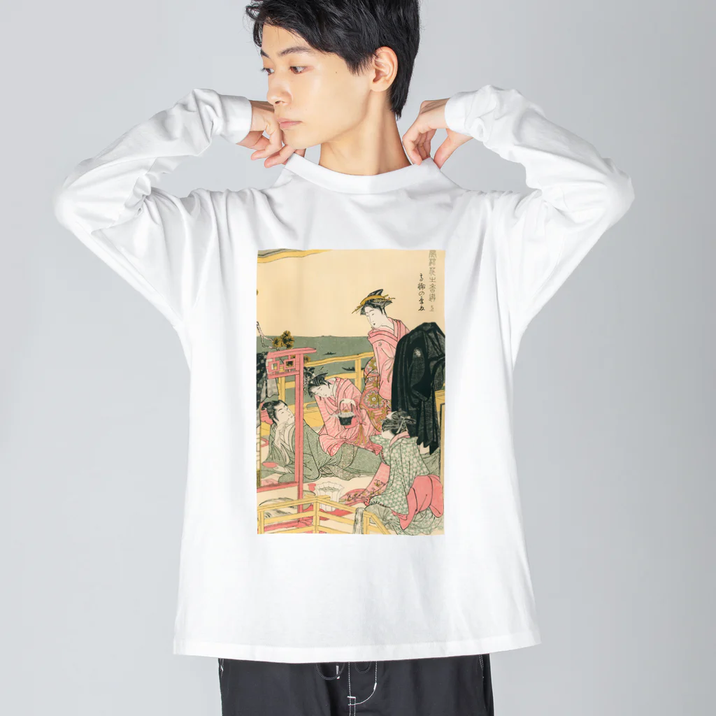 寿めでたや(ukiyoe)の浮世絵：喜多川歌麿_風流花之香遊・高輪の季夏 Big Long Sleeve T-Shirt