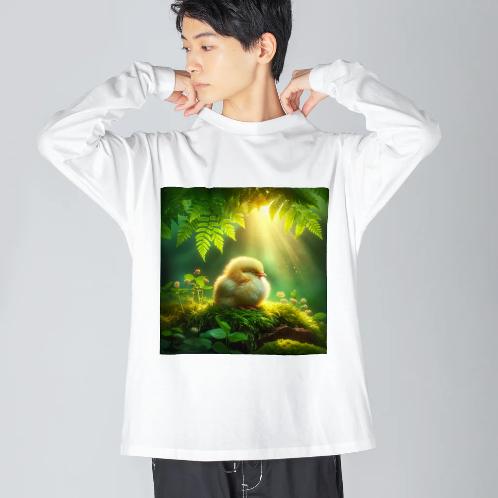 きっとカワイイ何でも図鑑の眠るひよこ Big Long Sleeve T-Shirt