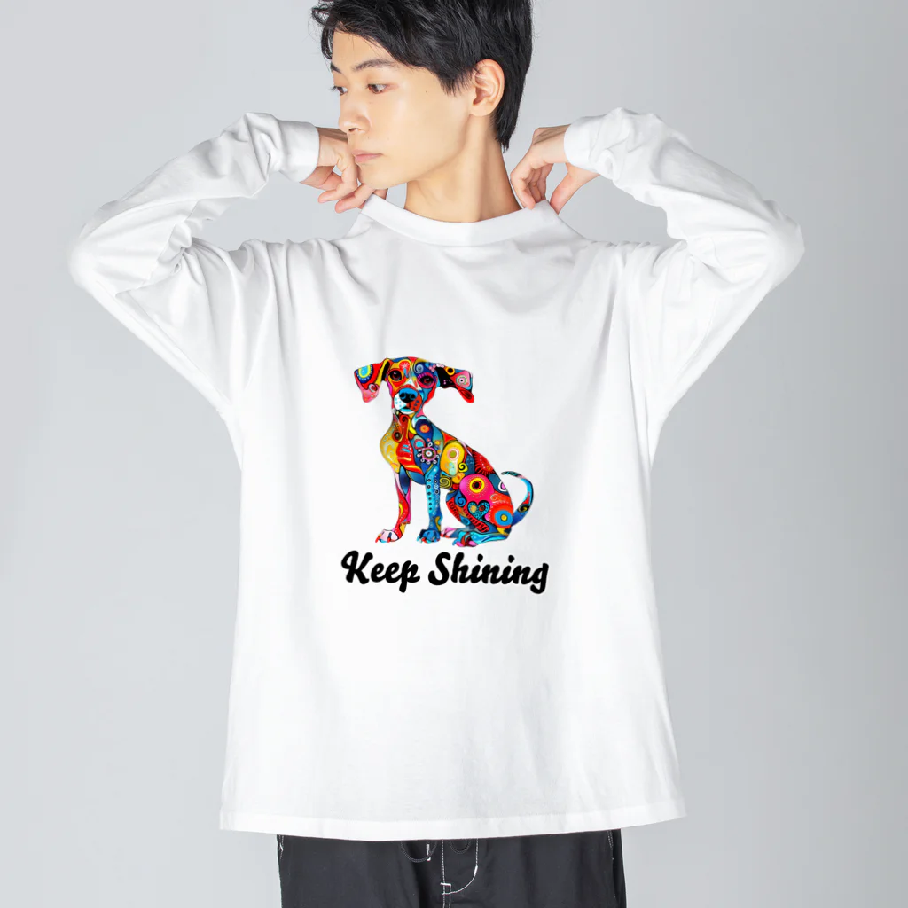 G.O.A.T.designのカラフルな模様を身に纏った犬 Big Long Sleeve T-Shirt