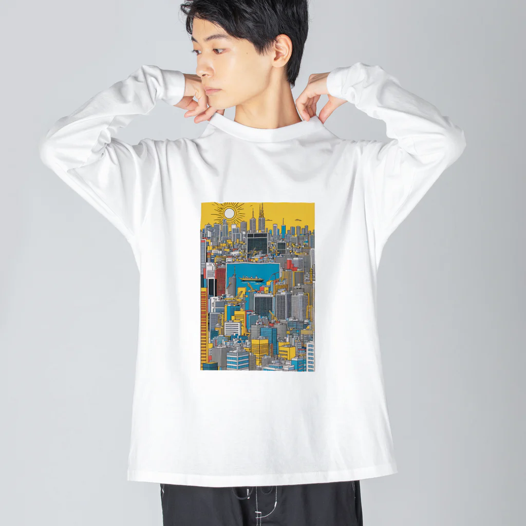 Chop StoreのPOPな街並み ビッグシルエットロングスリーブTシャツ