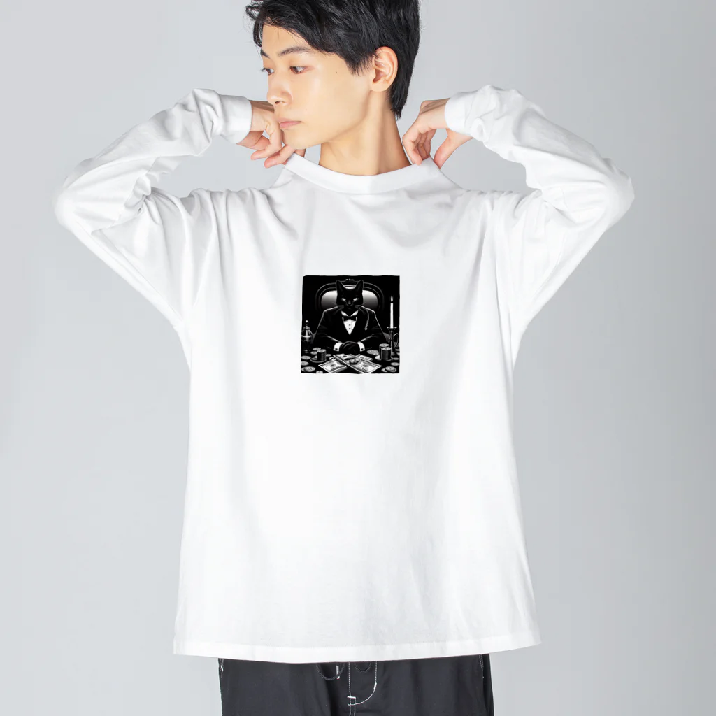 まさりあやのお金持ちの黒猫 Big Long Sleeve T-Shirt