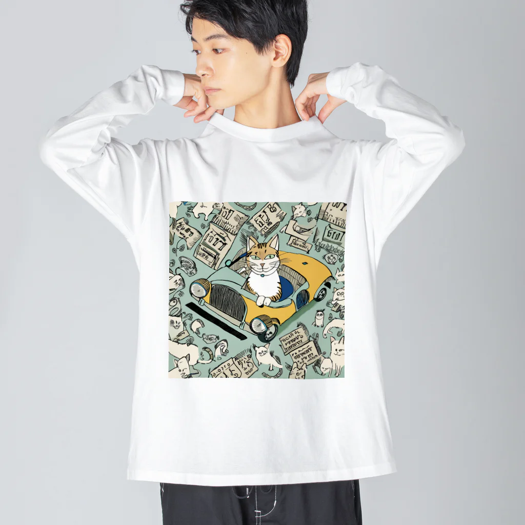 MEGROOVEのドライブキャット🐱 Big Long Sleeve T-Shirt