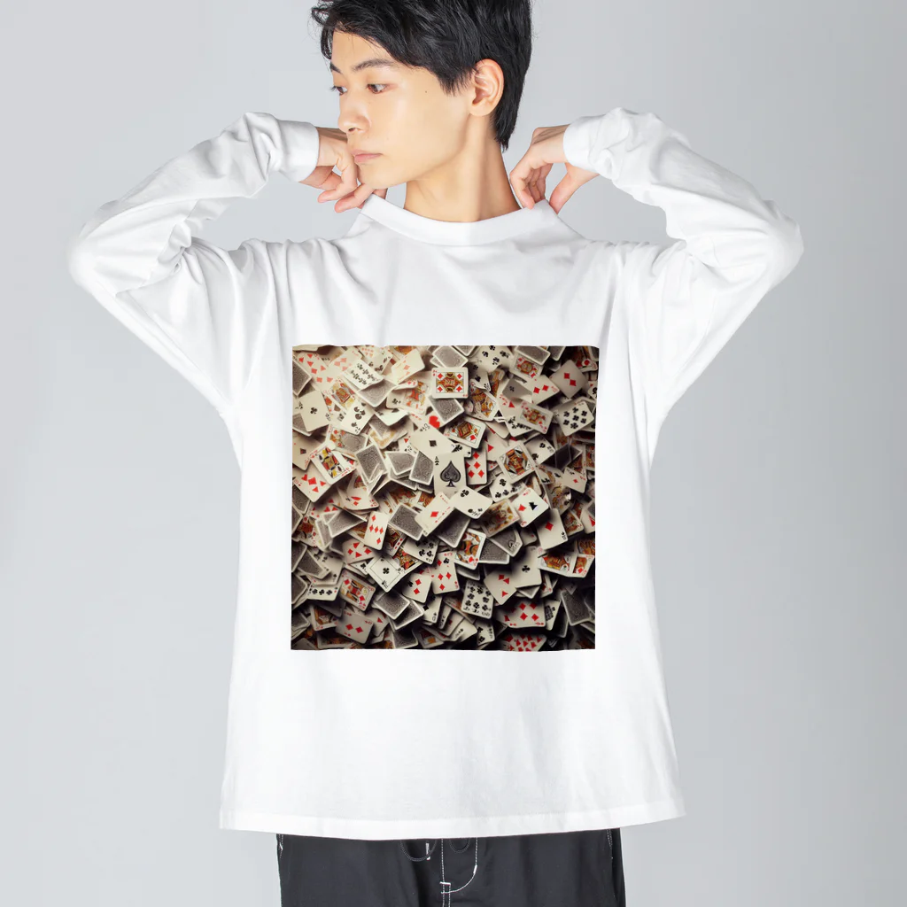 ぴーすけ🃏【ポーカーグッズ】の大盛りトランプ Big Long Sleeve T-Shirt