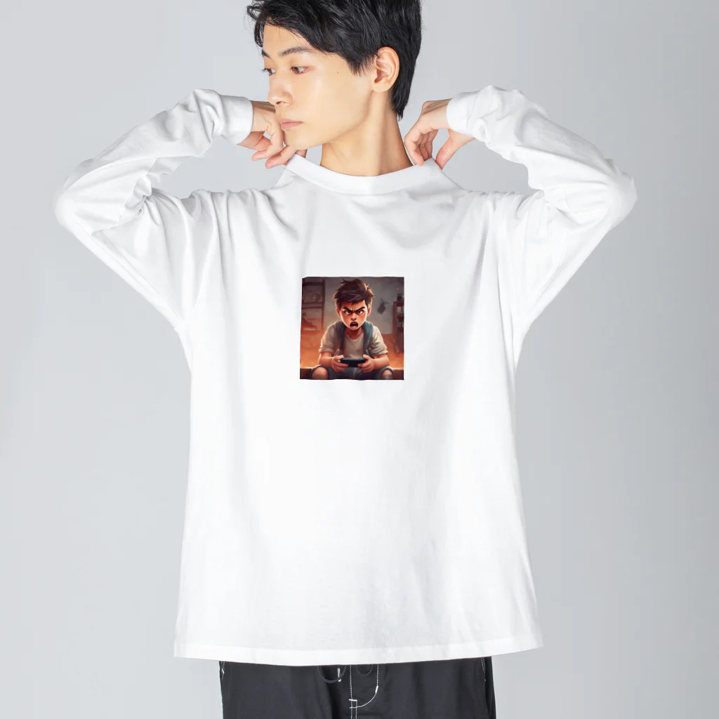 柴犬大好きマンのゲーム少年 Big Long Sleeve T-Shirt