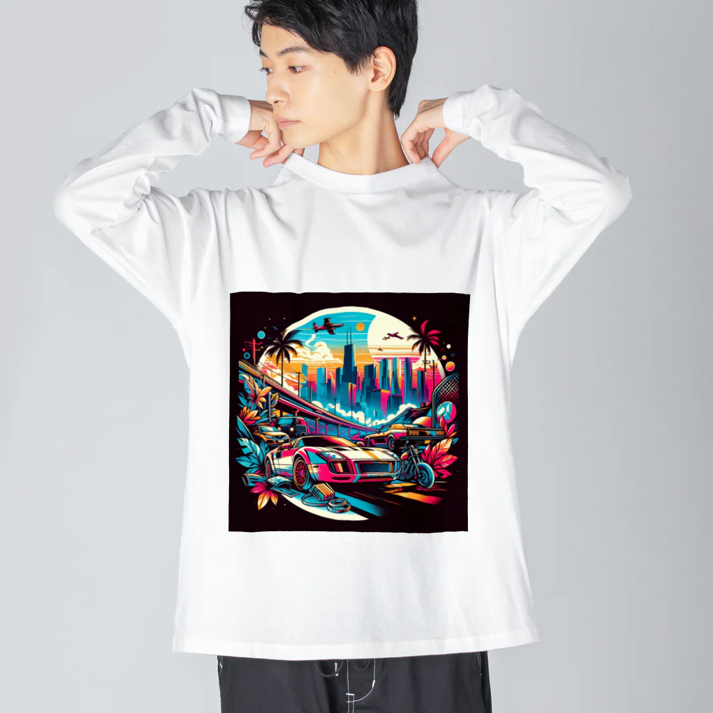 Overdrive Oasis-オーバードライブオアシス-のネオン・ナイトレース Big Long Sleeve T-Shirt