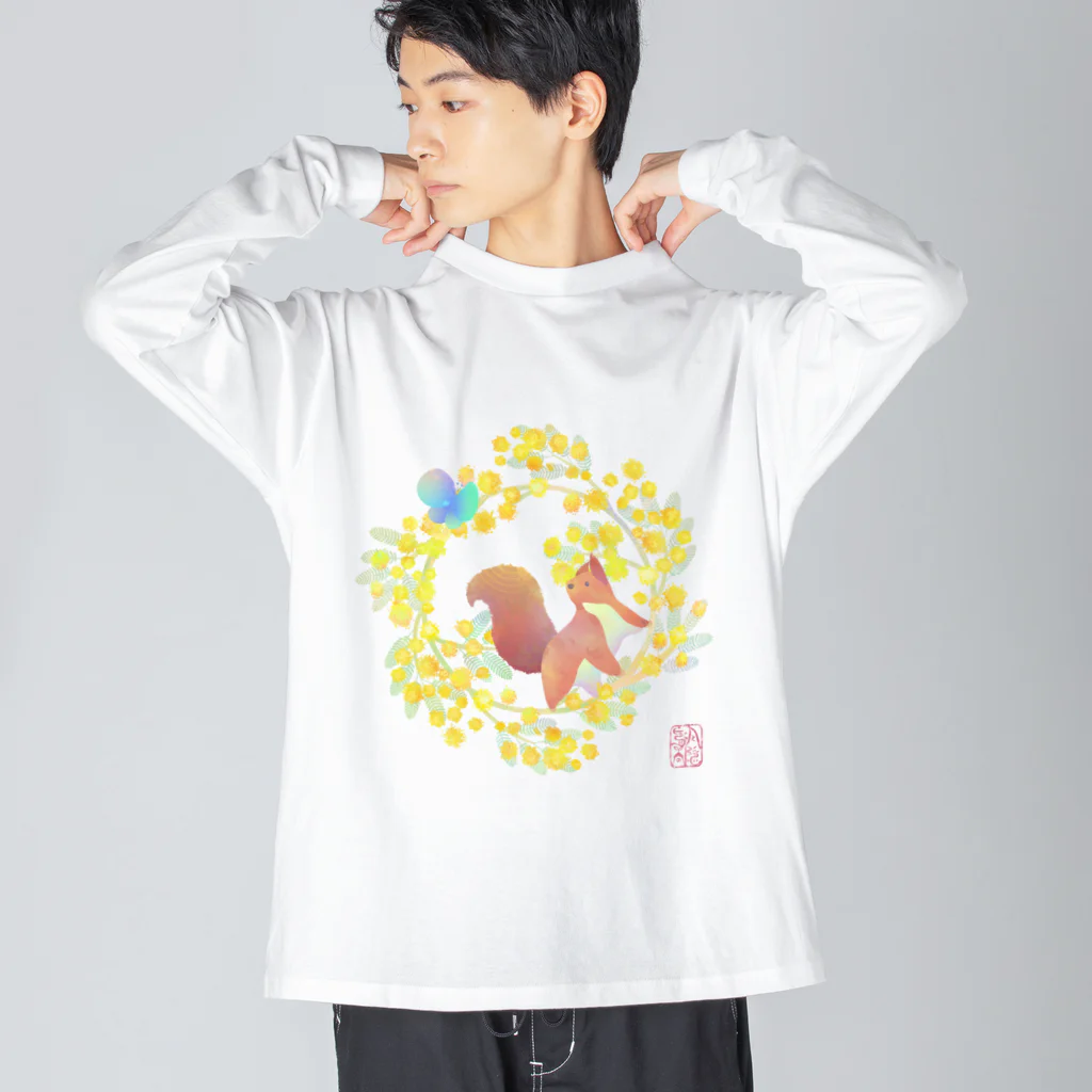 月の隠れ家のミモザリース Big Long Sleeve T-Shirt