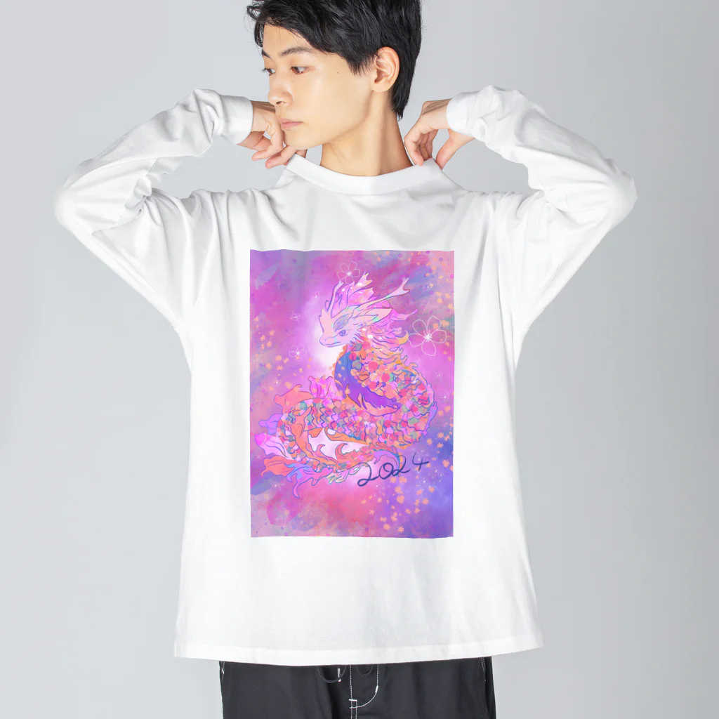 𝙥𝙤𝙬𝙖𝙧𝙮の魔法のピンクドラゴン🐉🩷✨ Big Long Sleeve T-Shirt