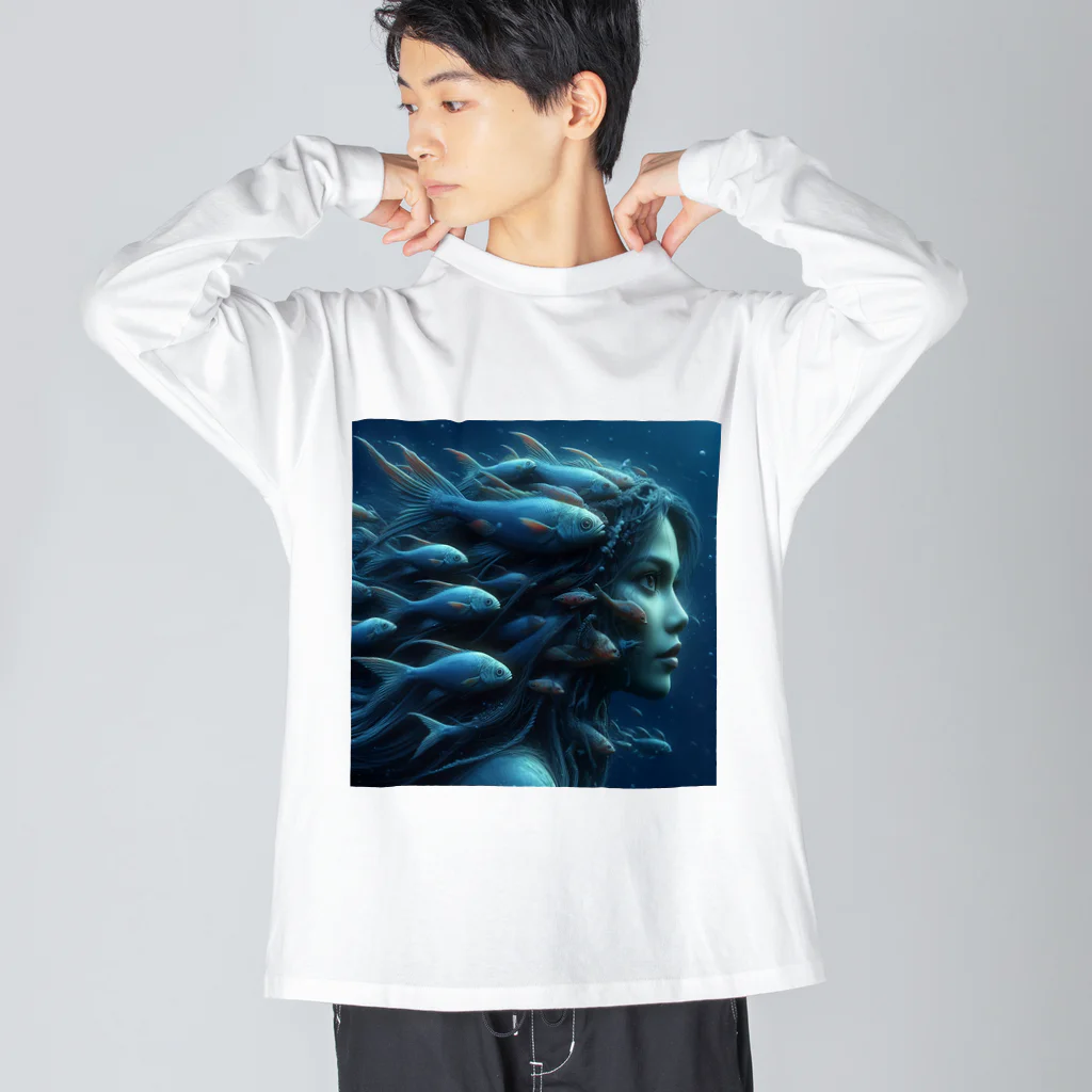 末田の魚群の女王 ビッグシルエットロングスリーブTシャツ