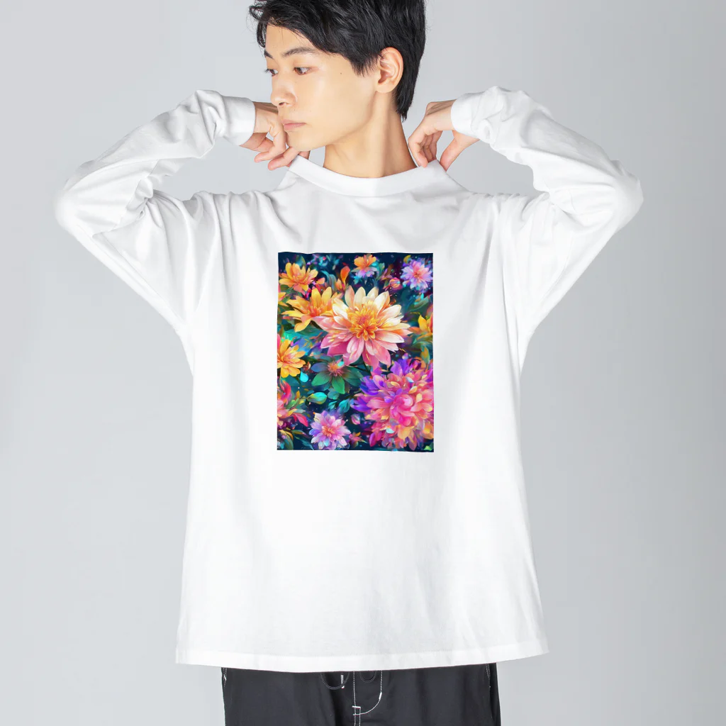 モノモノクローゼットの花々 Big Long Sleeve T-Shirt