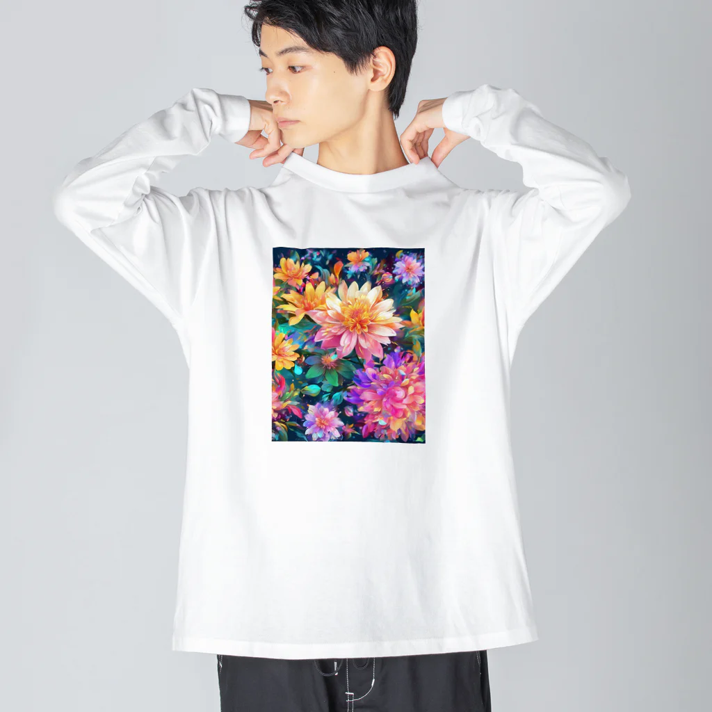 モノモノクローゼットの花々 ビッグシルエットロングスリーブTシャツ