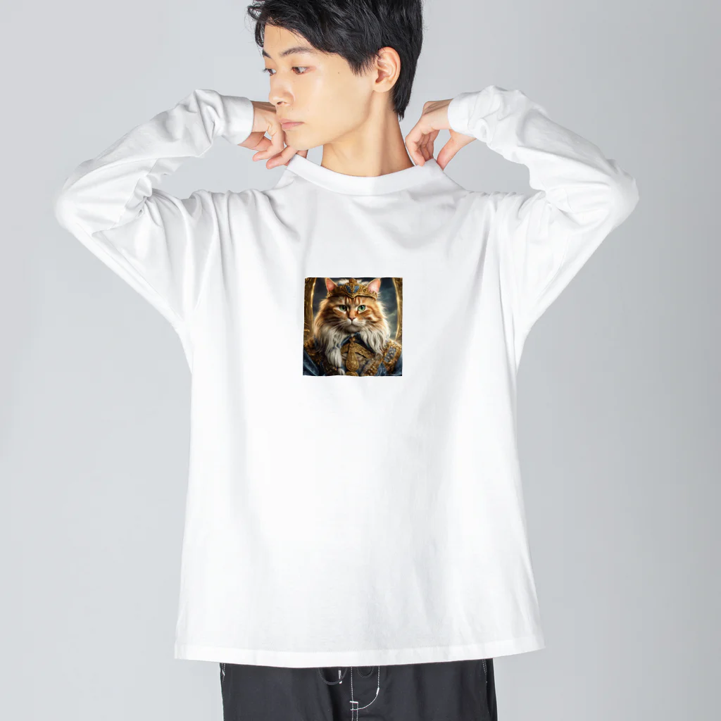 だんのんの猫王国の王様 ビッグシルエットロングスリーブTシャツ