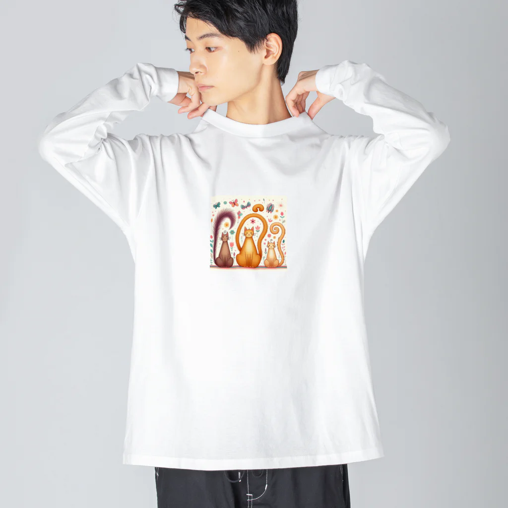 Akira03の猫 ビッグシルエットロングスリーブTシャツ