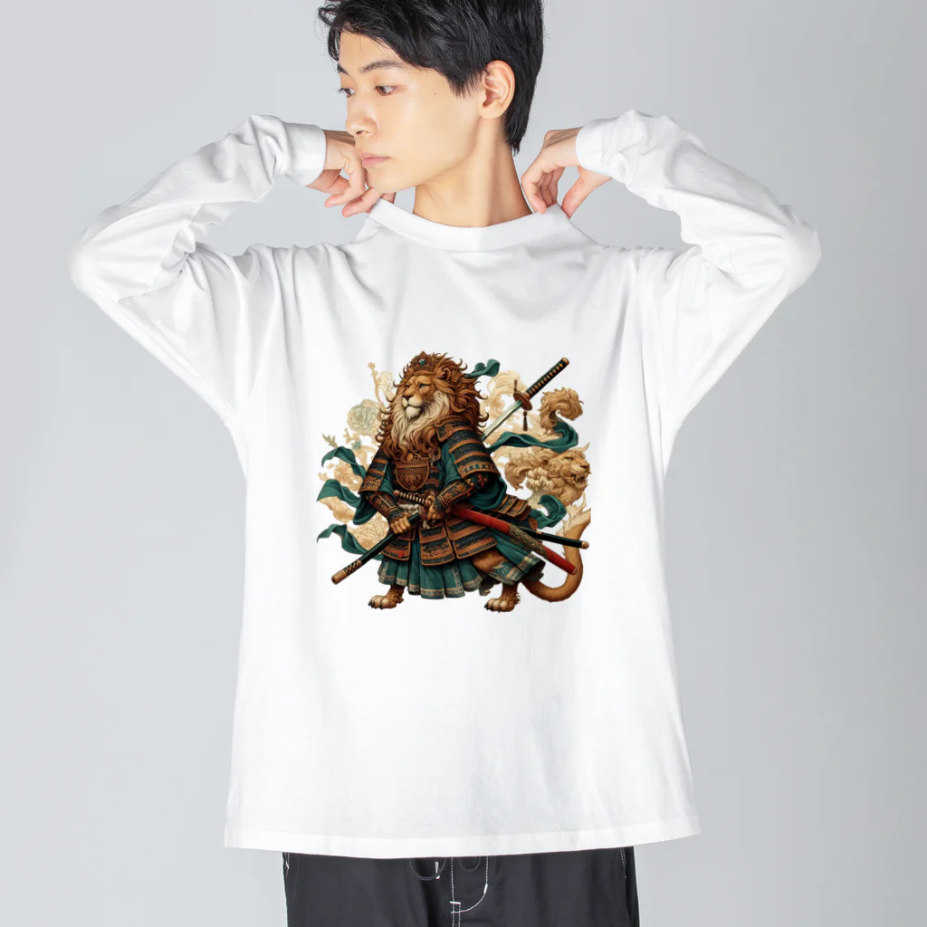 卵かけご飯 / Egg over riceの侍ライオン Big Long Sleeve T-Shirt