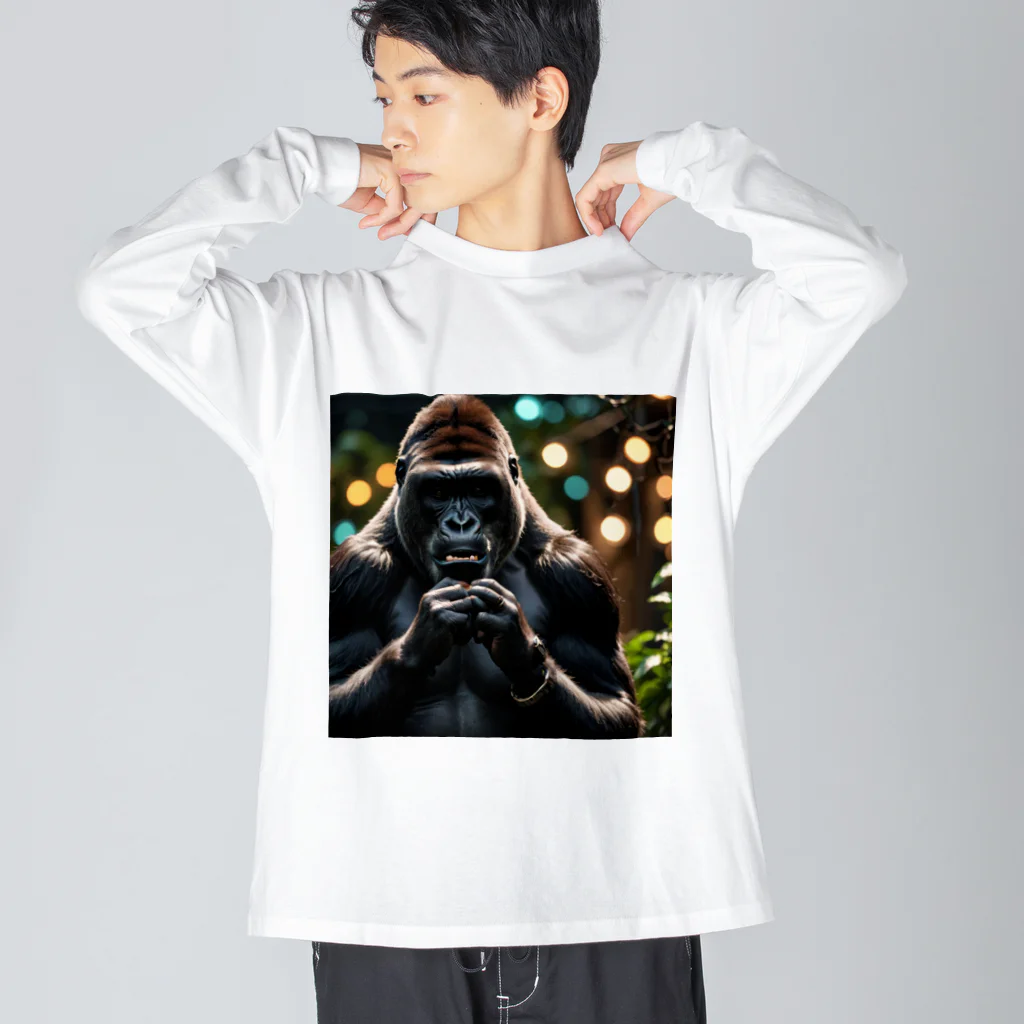 fumi_sportsのボイパしてるゴリラ Big Long Sleeve T-Shirt