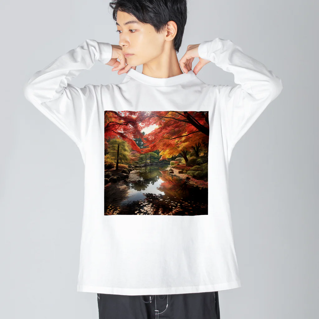 AQUAMETAVERSEの紅葉　なでしこ1478 ビッグシルエットロングスリーブTシャツ