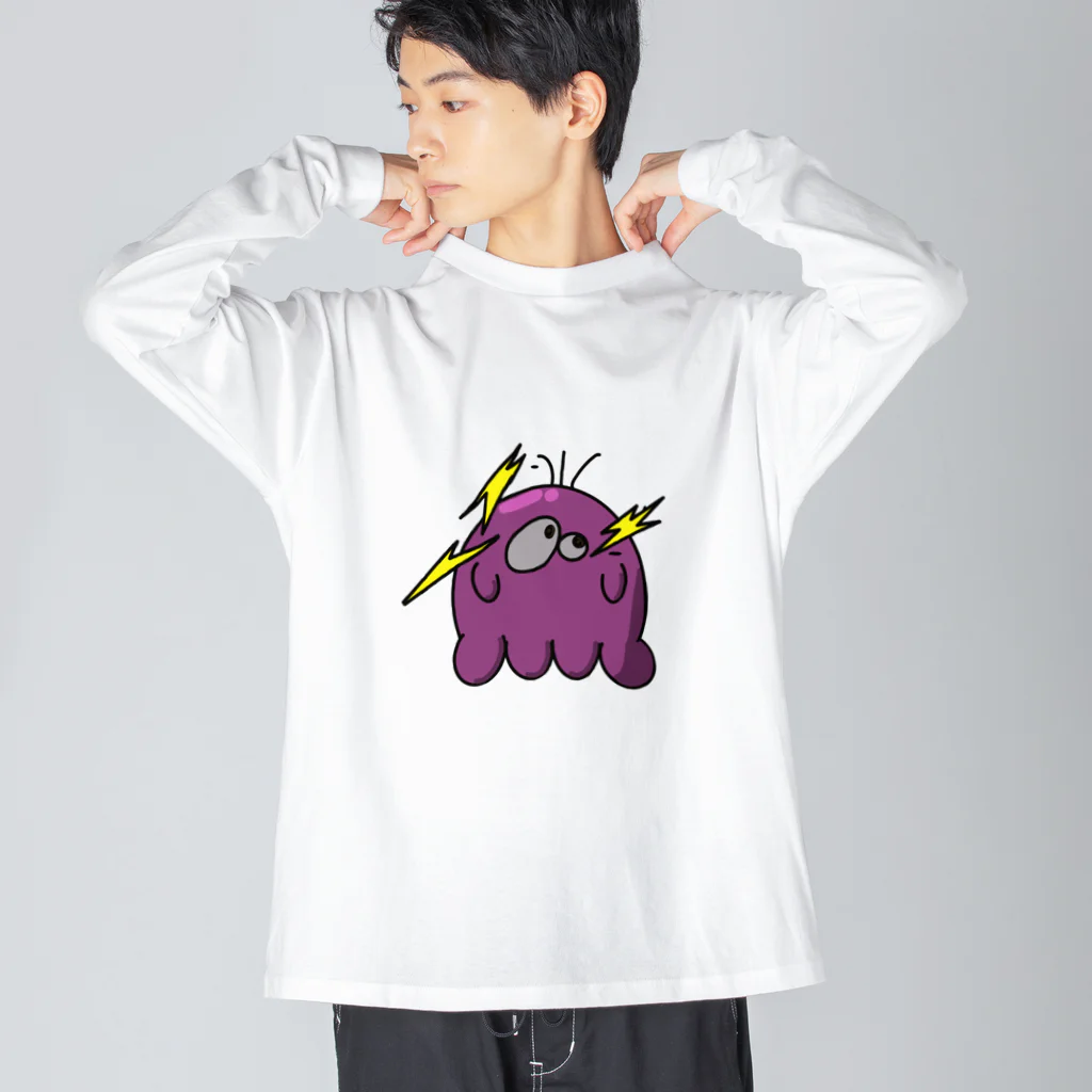 mondaijiの雷スライムくん ビッグシルエットロングスリーブTシャツ