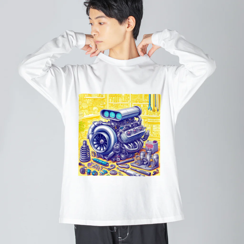 the blue seasonのメカニックの夢遊園地 Big Long Sleeve T-Shirt