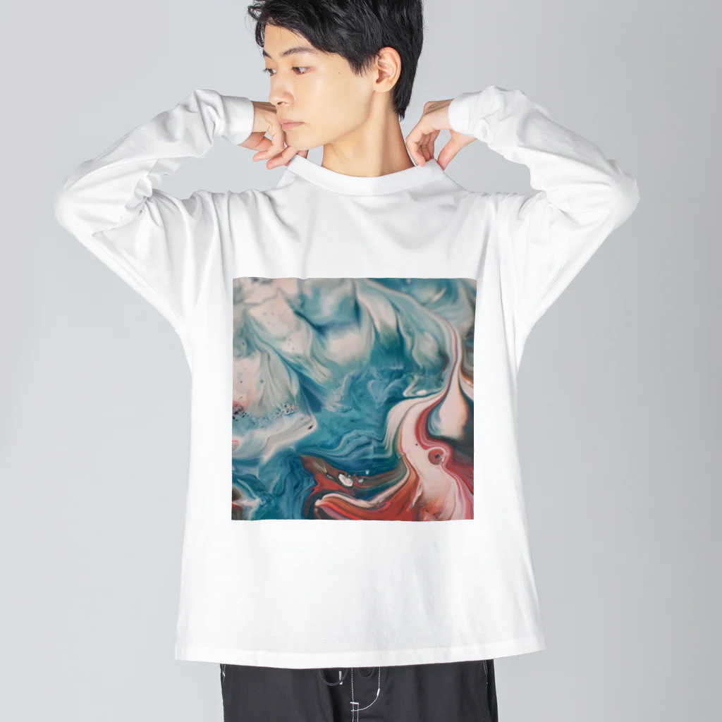 R-mayの鮮やかなマーブル Big Long Sleeve T-Shirt