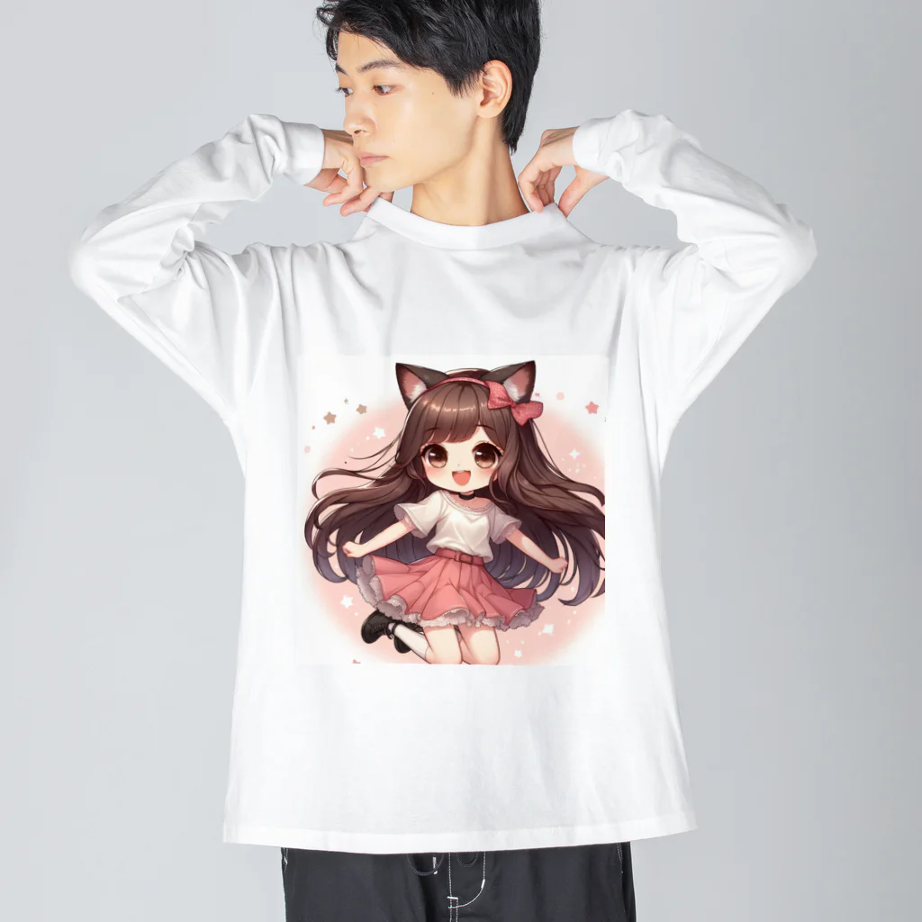 yos-1292583のねこニコばん ビッグシルエットロングスリーブTシャツ