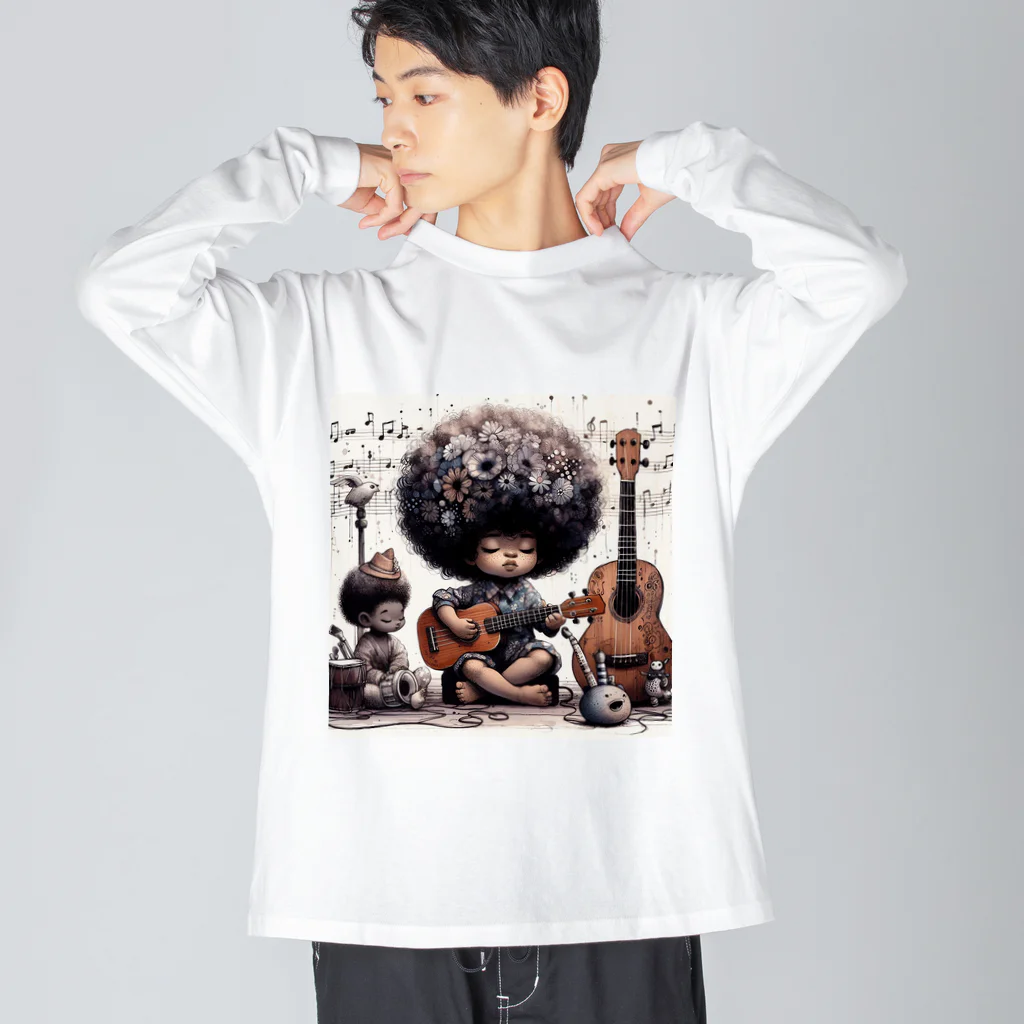 atu-daruma77のウクレレを奏でる天才 Big Long Sleeve T-Shirt