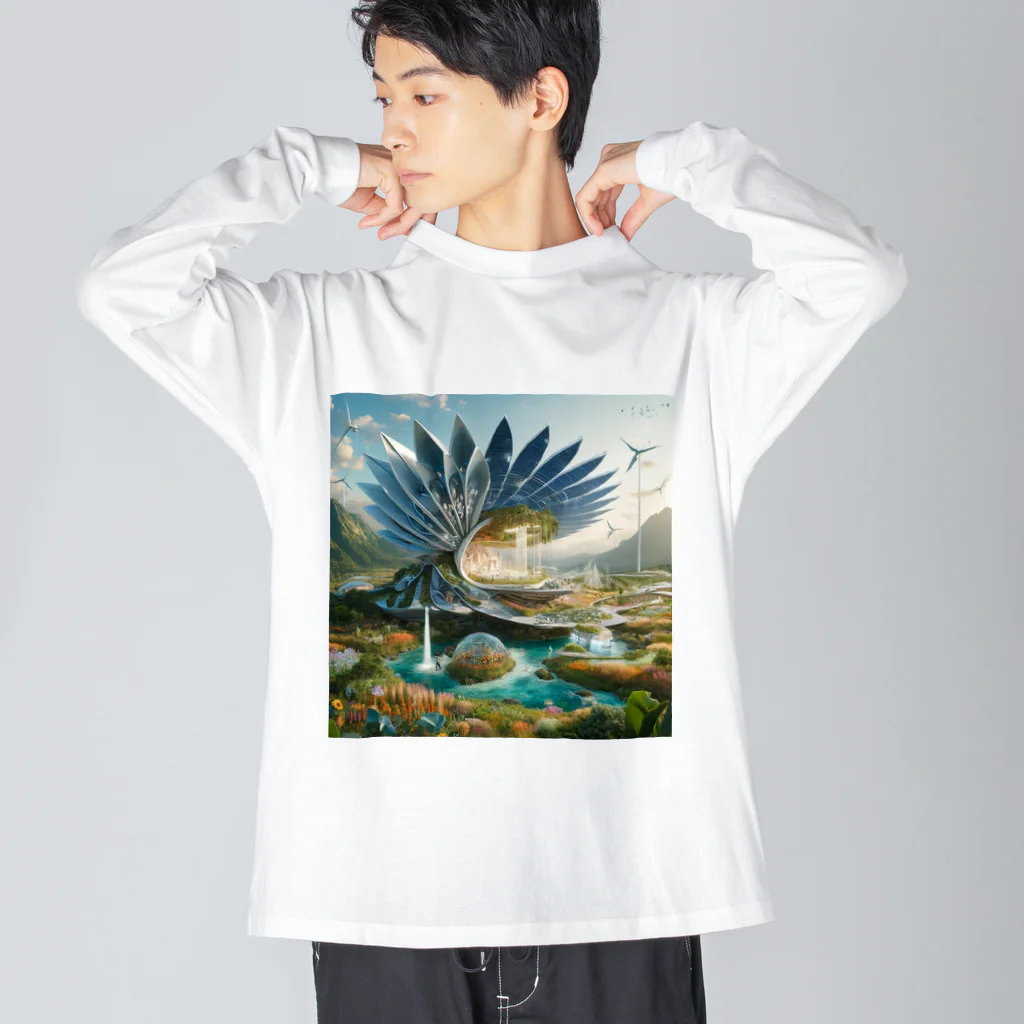 Korosukenariの異世界の風景が現実と未来を繋ぐ ビッグシルエットロングスリーブTシャツ