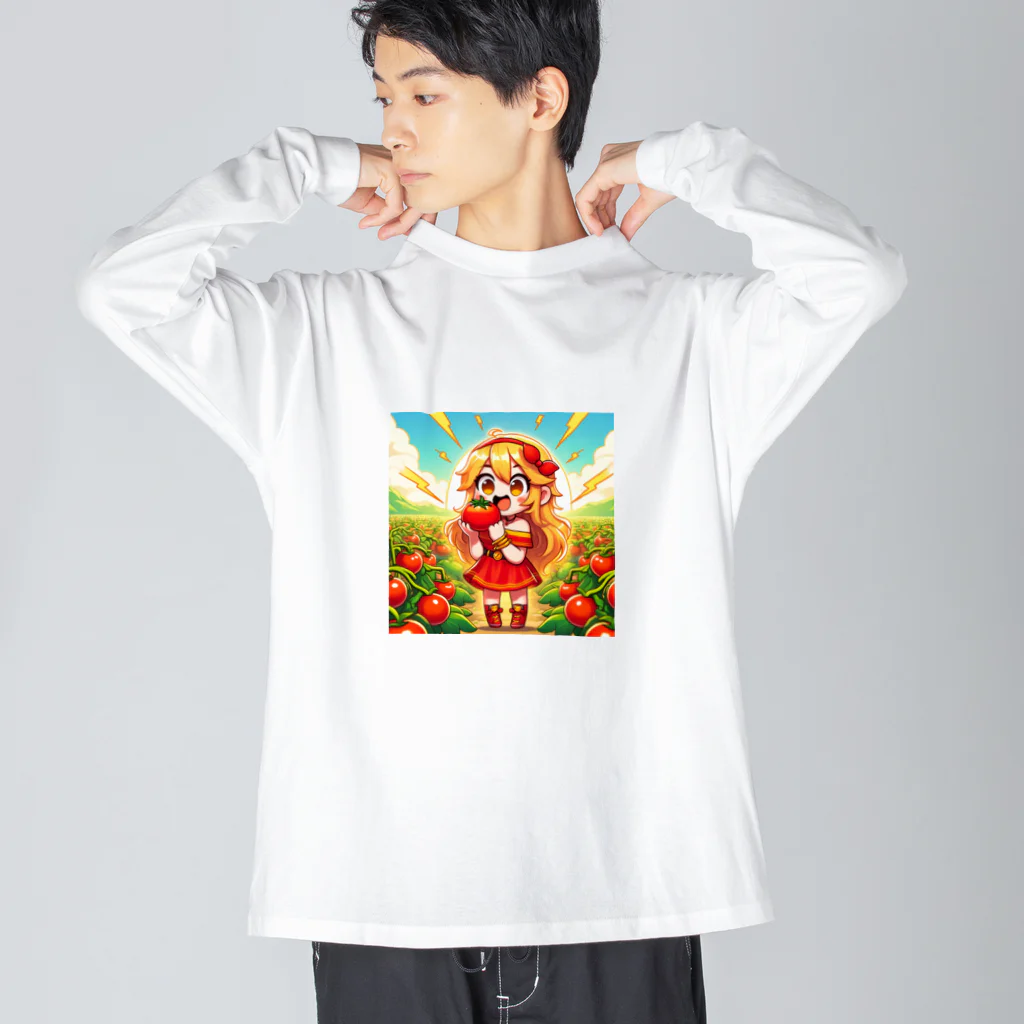 bottaの可愛い、リコピン、トマト食べてる Big Long Sleeve T-Shirt