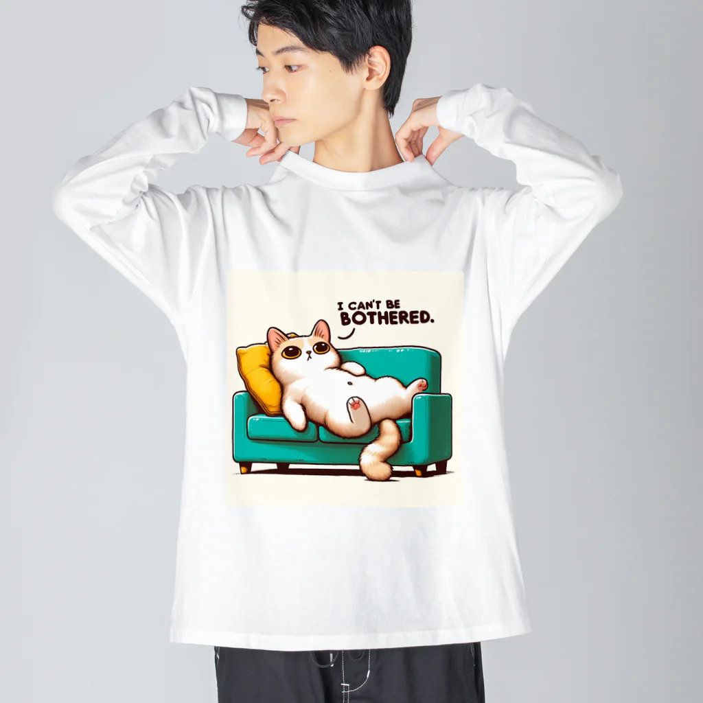 AI cat storeのダラダラしている猫 ビッグシルエットロングスリーブTシャツ