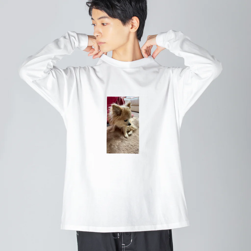 Yukaの絵と実家の犬🐕のチワワの小夏ちゃん ビッグシルエットロングスリーブTシャツ