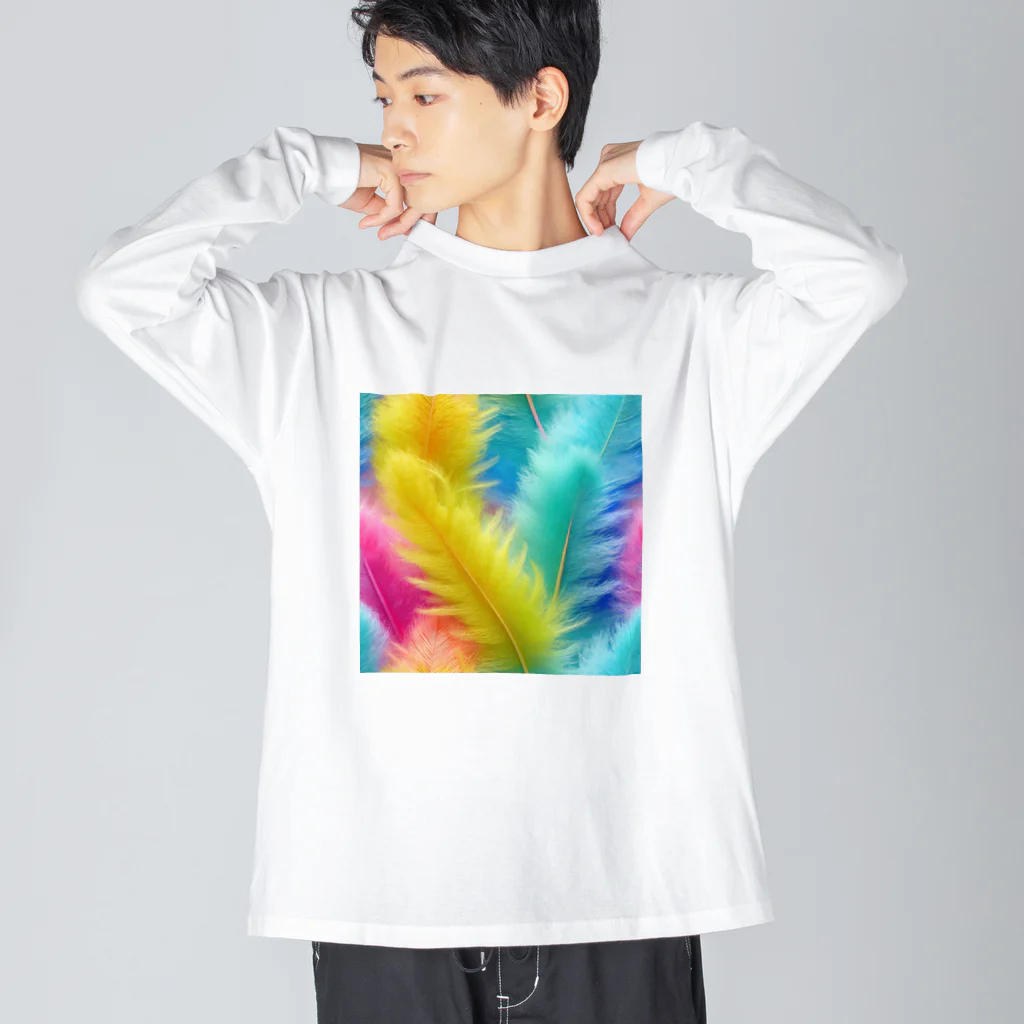 chan-takehaniの羽根のカレイドスコープ ビッグシルエットロングスリーブTシャツ