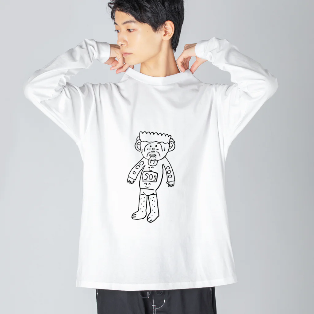 エンペラーのこどもとじゅんばんにかいた絵 ビッグシルエットロングスリーブTシャツ