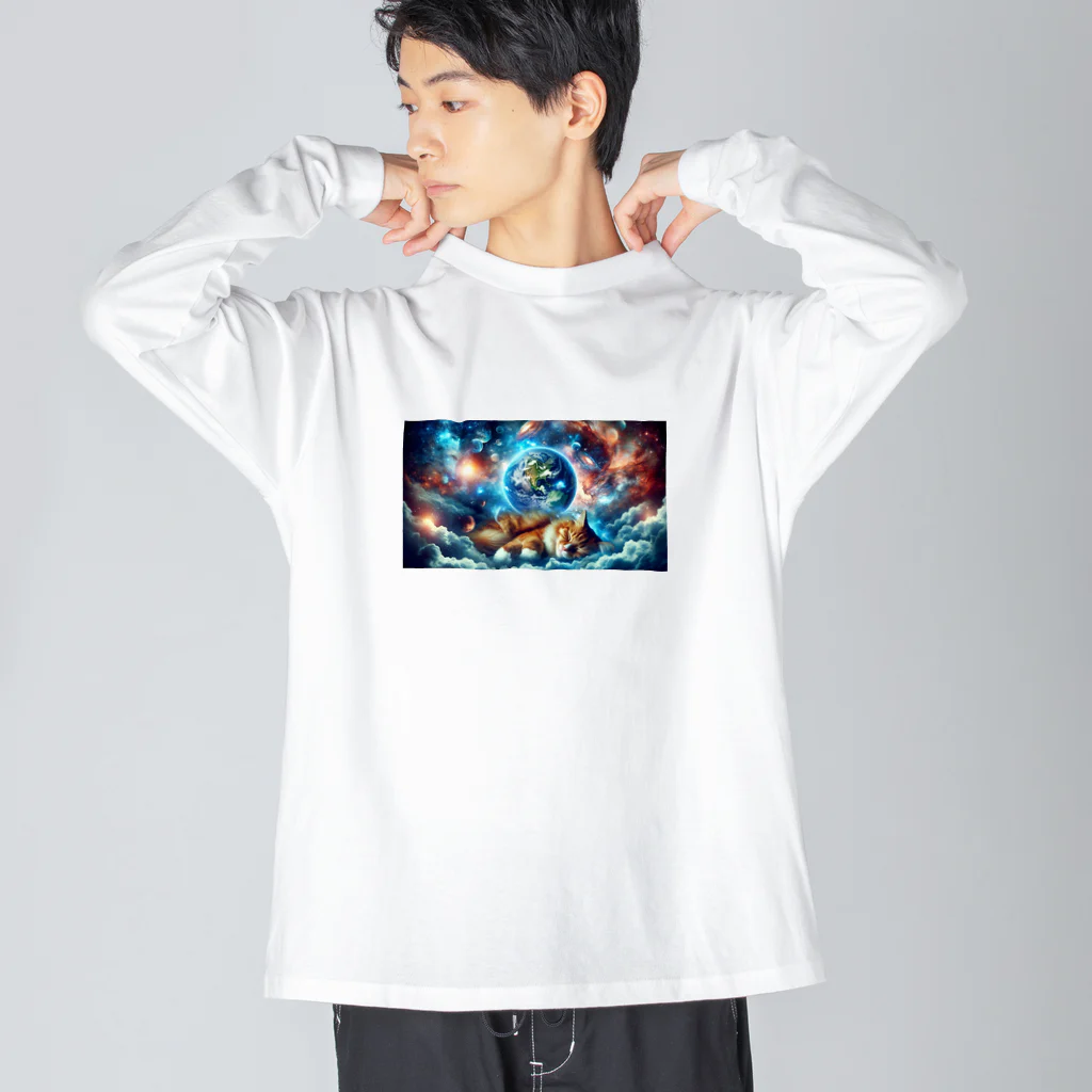 space catの夢見る猫 ビッグシルエットロングスリーブTシャツ