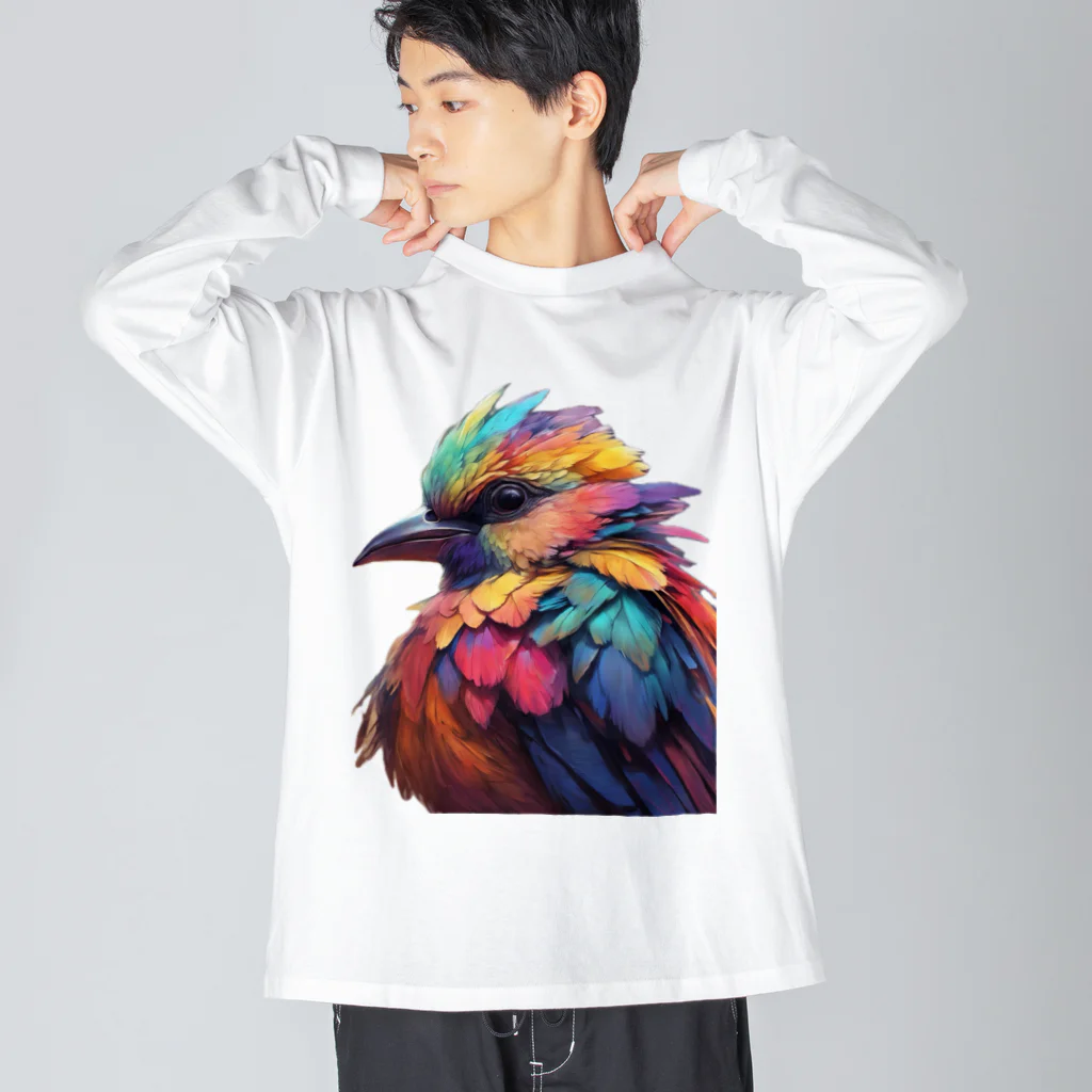 MAF_の虹色鳥🌈 ビッグシルエットロングスリーブTシャツ