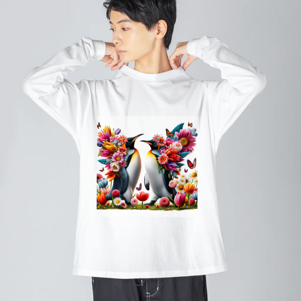 zenjoyのフラワーペンギン ビッグシルエットロングスリーブTシャツ