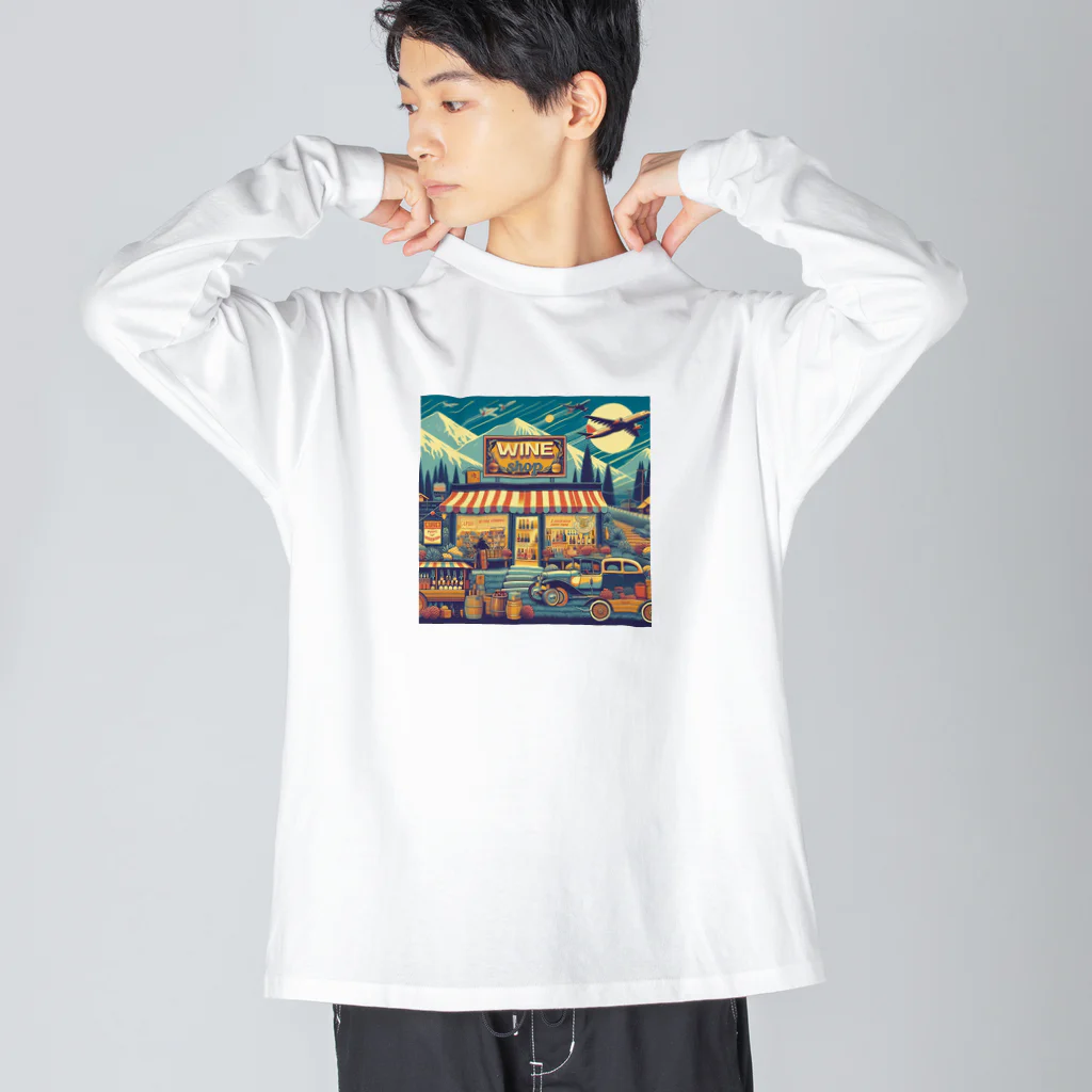 MOONY'S Wine ClosetのRetro Snow Mountain Wine ビッグシルエットロングスリーブTシャツ