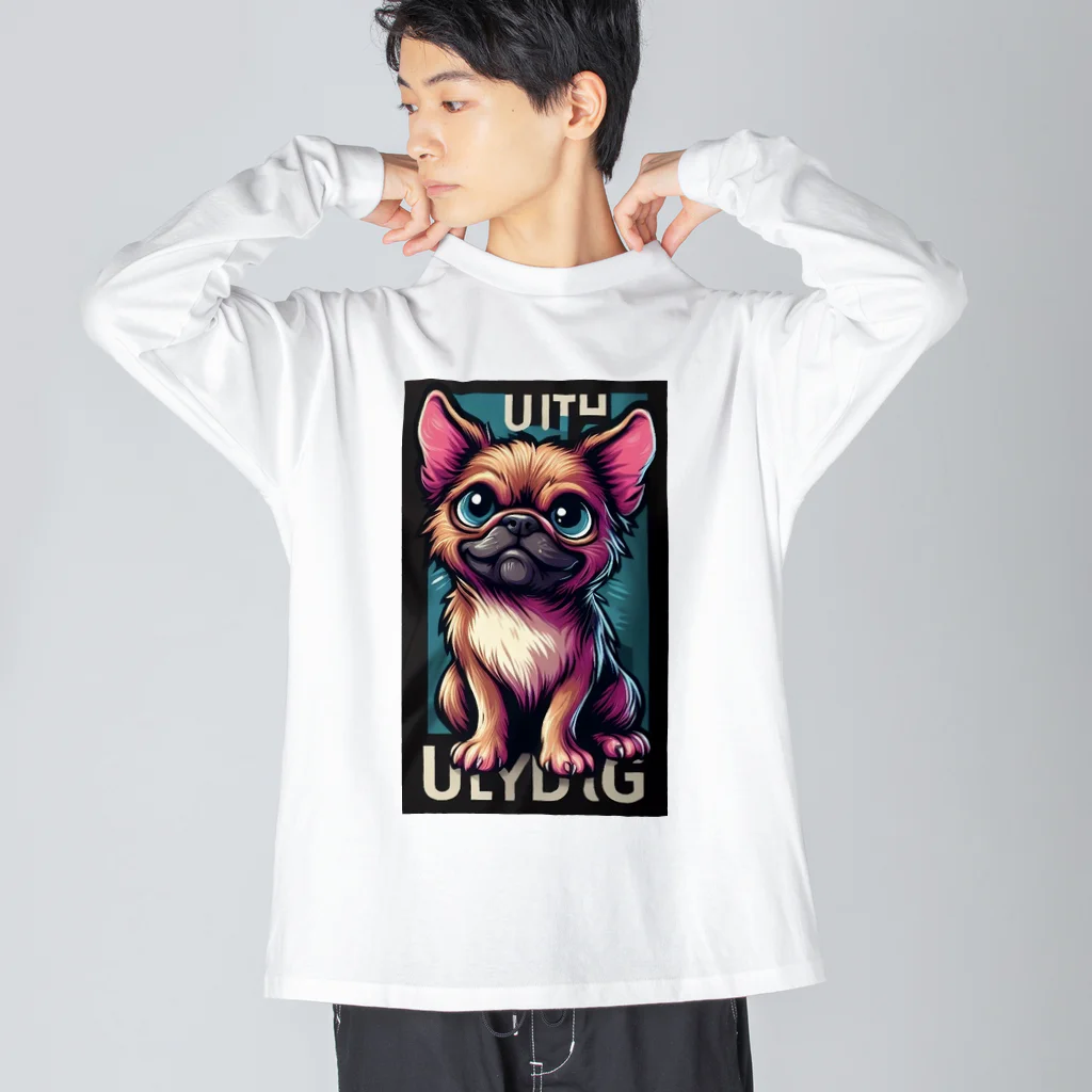 ブサカワアニマルのブサカワアニマル『ワワ』 ビッグシルエットロングスリーブTシャツ