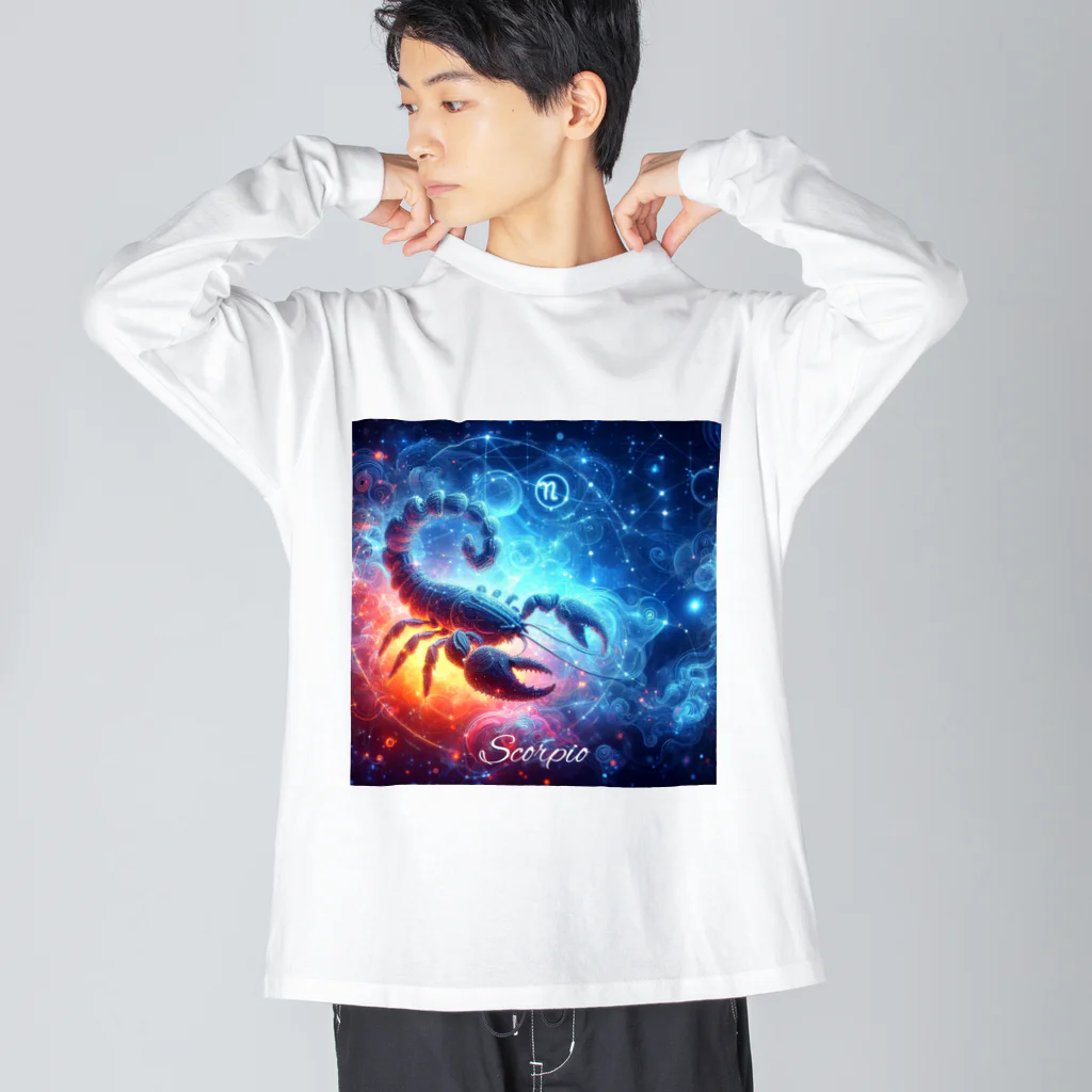 huwari-hanaakariの星のきらめき　蠍座イメージ ビッグシルエットロングスリーブTシャツ