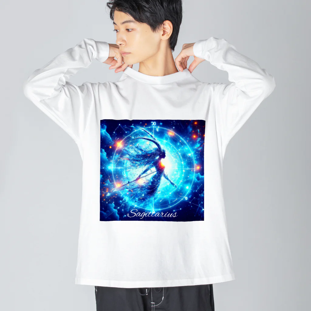 huwari-hanaakariの星のきらめき　射手座イメージ ビッグシルエットロングスリーブTシャツ