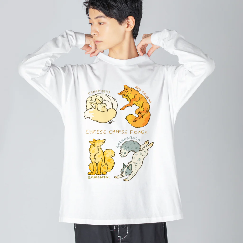 タタナ幻獣館のCHEESE CHEESE FOXES ビッグシルエットロングスリーブTシャツ